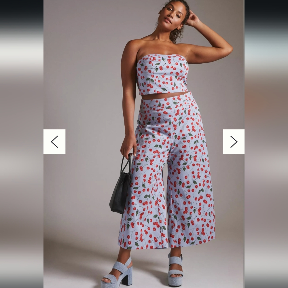 Maeve Tube Top and Wide-Leg Pant Set - Size 12